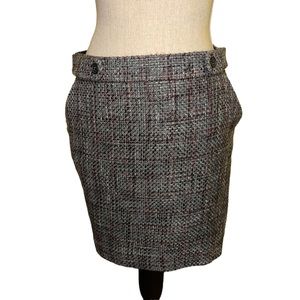 Loft Petites Women’s Tweed Skirt Size 2P Lined Side And Back Pockets Mini Skirt